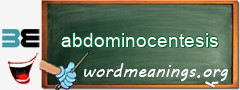 WordMeaning blackboard for abdominocentesis